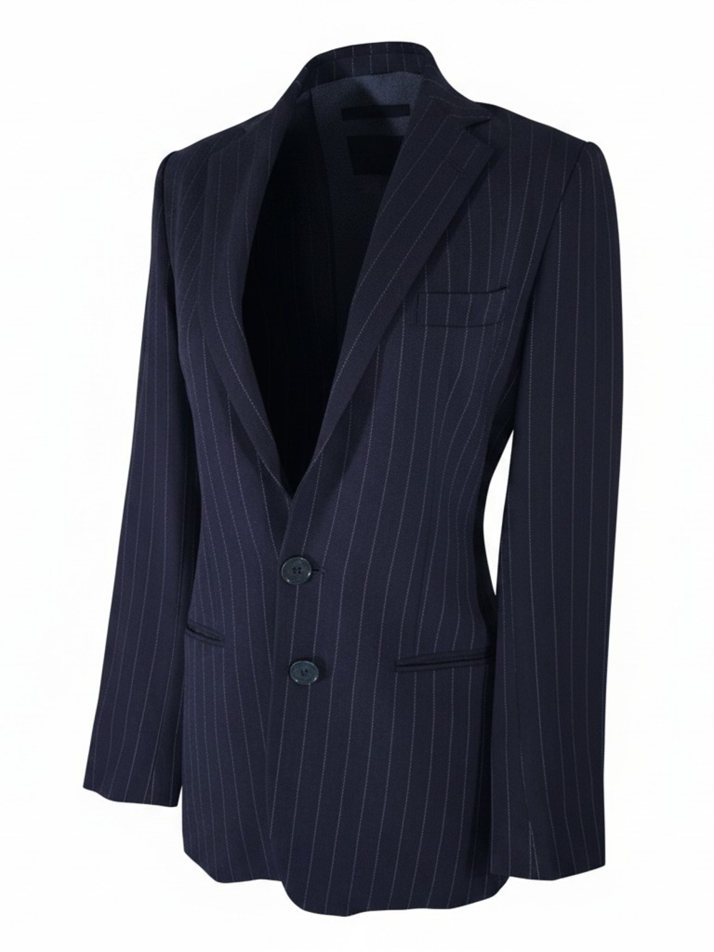 Ralph Lauren Black Label Lightweight Wool Navy Pinstripe Blazer